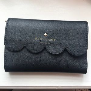 Black scalloped Kate spade wallet